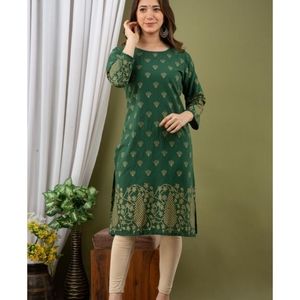 Aagam Ensemble KurtisFabric: CottonSleeve Length: Three-Quarter